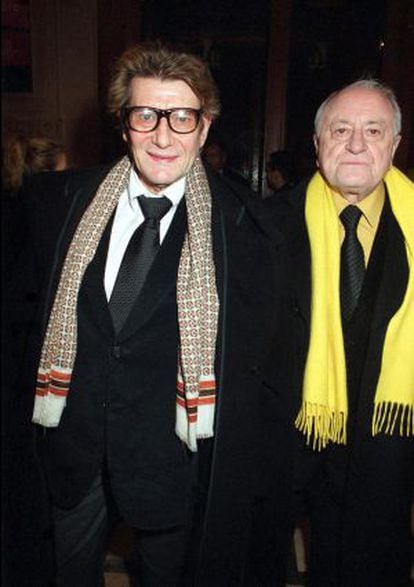 Yves Saint Laurent y Pierre Berge.