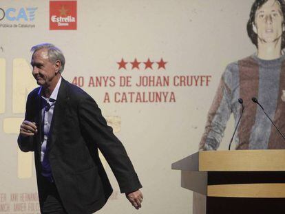Cruyff, tras presentar un documental en 2014.