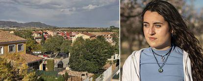 L'Arantxa, de 15 anys, i una imatge de la zona on viu als afores de València.