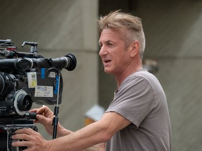 Sean Penn, en el rodaje de 'El día de la bandera'.