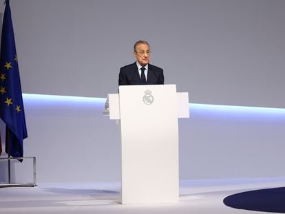 Florentino Perez, presidente del Real Madrid, durante la Asamblea general del club celebrada el día 2 de octubre.