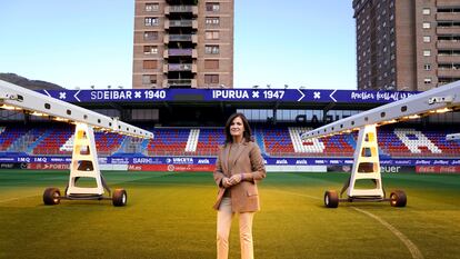 Amaia Gorostiza, presidenta del Eibar, en Ipurua.