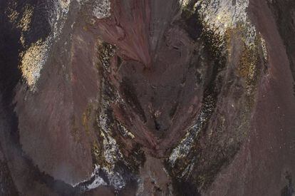 Vista aérea del volcán de La Palma, ya apagado.