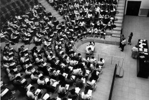 Examen de Selectividad, en 1990, en la Facultad de Medicina de la Universidad Complutense de Madrid.