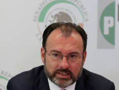 El secretario de Relaciones Exteriores, Luis Videgaray, este lunes en Ciudad de M&eacute;xico. 