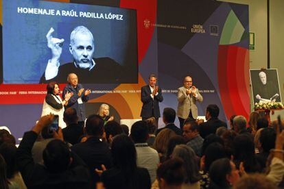 El homenaje a Raúl Padilla, la tarde del pasado domingo en la FIL.