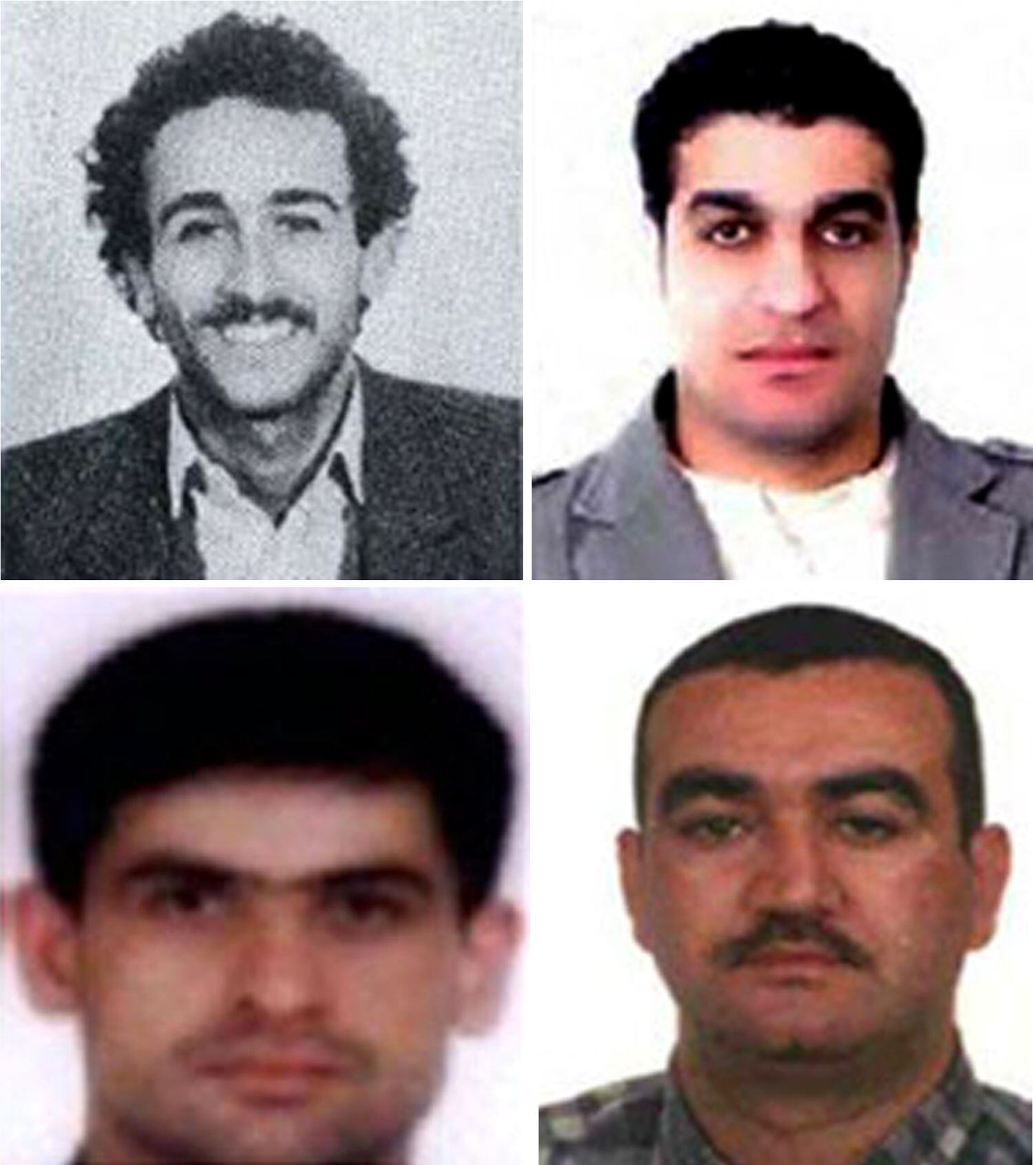 En la imagen, los cuatro imputados por la muerte en 2005 de Rafik Hariri y 21 personas más en un atentado en Beirut.