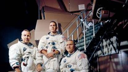Los tres astronautas del 'Apolo 8': de ixquierda a derecha, James A. Lovell Jr., William A. Anders, y el comandante, Frank Borman.