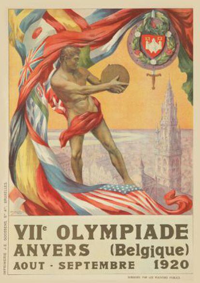 Cartel de los Juegos Olímpicos de Amberes 1920.