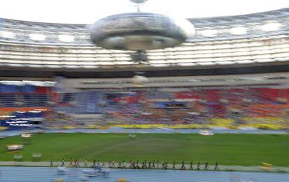 Vista del estadio durante de la prueba de 10.000 m.