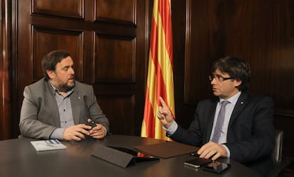 Reunió de Junqueras i Puigdemont, avui al Parlament, per tractar el dèficit.