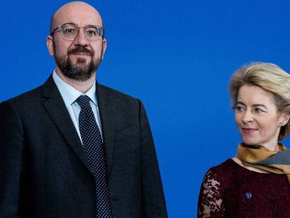 Charles Michel, presidente del Consejo Europeo, y Ursula von der Leyen, presidenta de la Comisión, el pasado 1 de diciembre en Bruselas. 