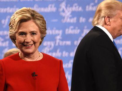 Hillary Clinton y Donald Trump, en uno de los debates televisados.