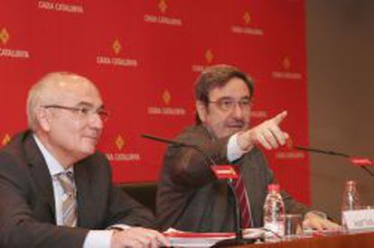 El expresidente de Catalunya Caixa Narcís Serra (dcha) y el ex director general Adolf Todó.