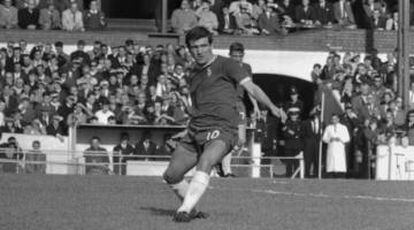 Terry Venables durante la victoria del Chelsea en Blackpool (1-5) en el Boxing Day de 1963