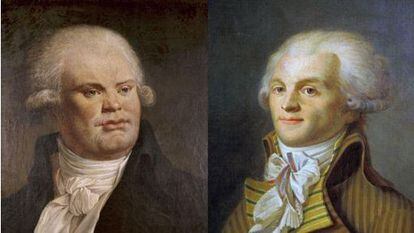 Georges-Jacques Danton (izquierda) y Maximilien Robespierre.