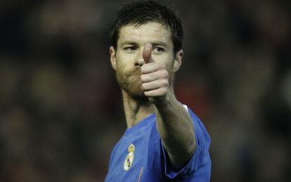 Xabi Alonso, durante el partido ante el Valencia.