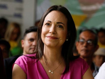 María Corina Machado, candidata en las elecciones primarias de la oposición en Venezuela, este miércoles en Caracas.