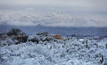 Tucson, en Arizona, cubiertas de nieve