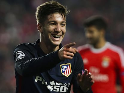 Vietto celebra su gol al Benfica. 