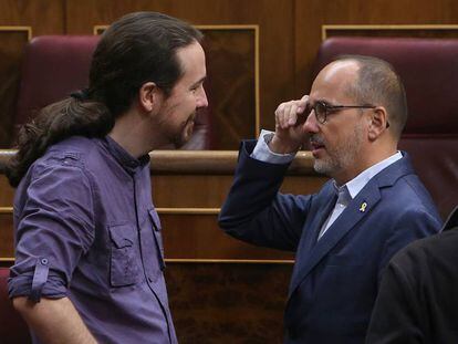 Pablo Iglesias i Carles Campuzano, al Congrés.