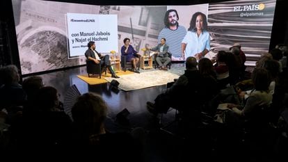 Encuentro con los suscriptores ELPAÍS. Manuel  Jabois y Najat el Hachmi moderados por Miquel Noguer. En el Estudio Toresky de Barcelona.