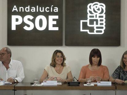 Susana Díaz, en la reunión de la comisión ejecutiva del PSOE.