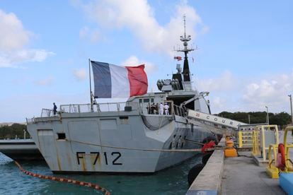 La fragata 'Courbet', en 2017 en la base naval de Guam.