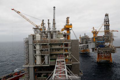 Una plataforma petrolera en las costas noruegas, a principios de diciembre.