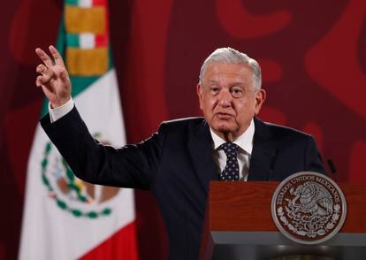 El presidente de México, Andrés Manuel López Obrador, este martes durante la conferencia de prensa matutina.