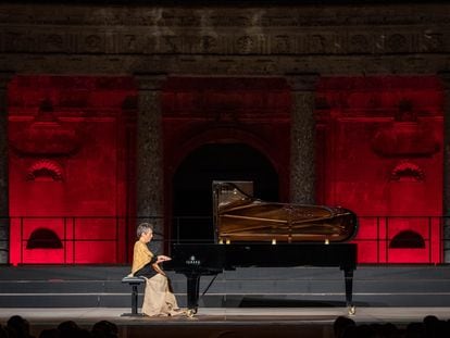 Concierto De Maria Joao Pires en el Palacio de Carlos V, durante el 68 Festival Internacional de Musica y Danza de Granada.