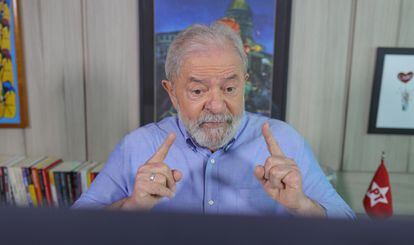 El expresidente de Brasil Luiz Inázio Lula da Silva este viernes durante la entrevista en su casa de São Bernardo do Campo.