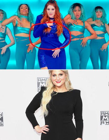 La cantante Meghan Trainor ha borrado voluntariamente de YouTube su  videoclip Me too al comprobar que le habían photoshopeado la cintura. Trainor explicó en su cuenta de Snapchat que "mi cintura no es la de una adolescente como se ve en el vídeo" y que se había sentido "en un aprieto" al ver cómo su videoclip salió "al mundo" con unas caderas que no eran los suyas. ¿La solución? Borrarlo.