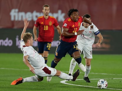 Adama Traore, durante el partido España-Suiza de la Liga de las Naciones en el Alfredo Di Stefano el pasado sábado.