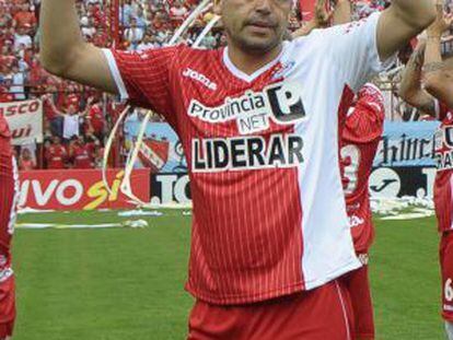Riquelme, el día del ascenso con Argentinos Juniors.