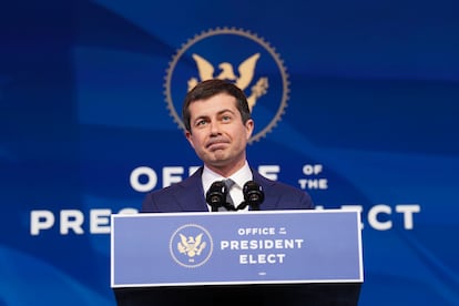 El ex candidato presidencial demócrata Pete Buttigieg nominado como secretario de Transporte por el presidente electo de Estados Unidos, Joe Biden.