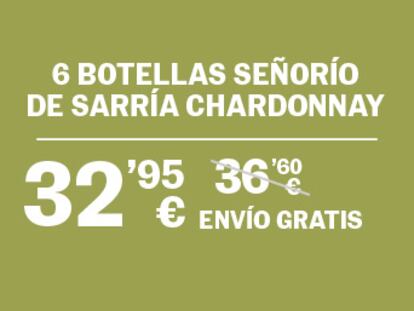 6 botellas Señorío de Sarría Chardonnay D.O. Navarra.