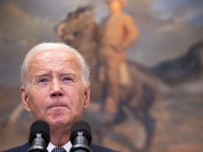 Joe Biden, el 30 de junio pasado, comentando el veto del Supremo a su plan de condonar los créditos de estudios.