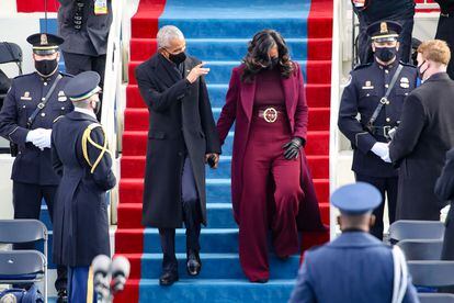 Michelle Obama vistió de Hudson en la inauguración presidencial de Biden.