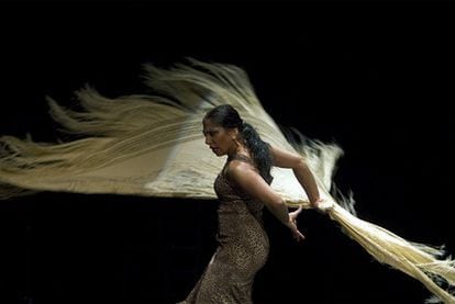 La bailaora La Moneta, en un espectáculo presentado en la Bienal de Flamenco de Sevilla el pasado 8 de octubre.