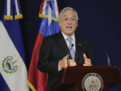 El presidente de Chile, Sebastián Piñera, en una declaración el pasado 4 de junio de 2013, en Casa Presidencial en San Salvador (El Salvador).