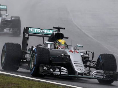 Hamilton y Rosberg en el GP de Brasil.