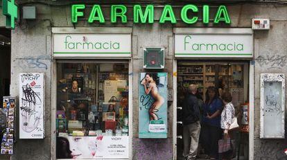 Una farmacia en el centro de Madrid. 
