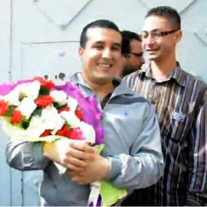 Chakib Al Khayari, el jueves a su salida de la cárcel de Nador.