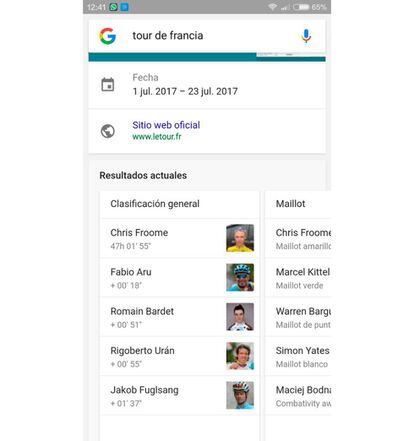 Aquí podremos ver toda la información del Tour de Francia en tiempo real, y recibir sus notificaciones