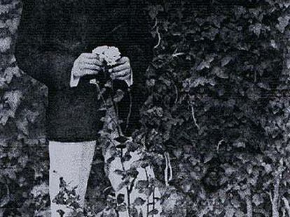 Juan Ramón Jiménez en una fotografía que envío a su novia Luisa Grimm en el interior de un ejemplar de 'Rimas', su libro de 1902.