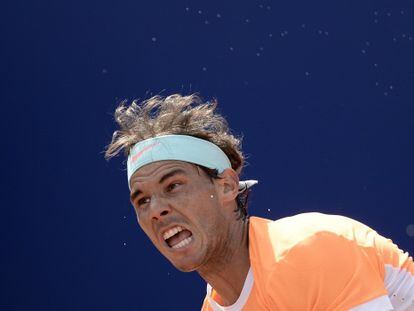 Nadal, durant el partit contra Fognini.