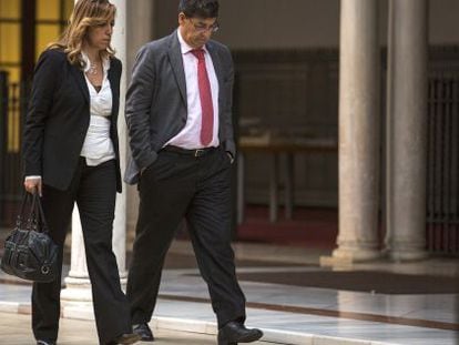 Susana D&iacute;az y Diego Valderas, en el Parlamento en 2013.