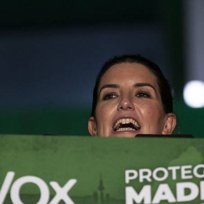 La candidata de Vox el 4M, Rocío Monasterio