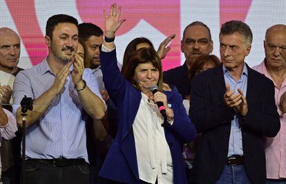 La candidata Patricia Bullrich, de Juntos por el Cambio, reconoce la derrota este domingo en Buenos Aires.